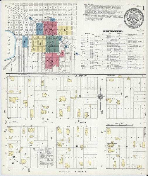 Detroit Lakes Minnesota 1909 - Fire Insurance Index - Old Map Reprint