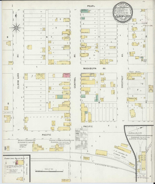 Elbow Lake Minnesota 1896 - Fire Insurance Index - Old Map Reprint