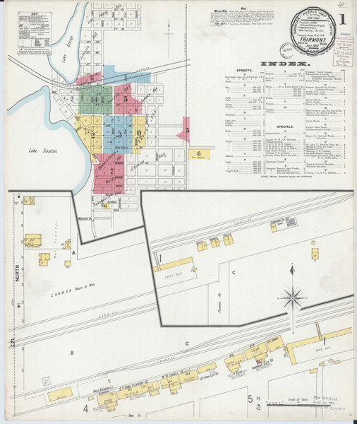 Fairmont Minnesota 1900 - Fire Insurance Index - Old Map Reprint