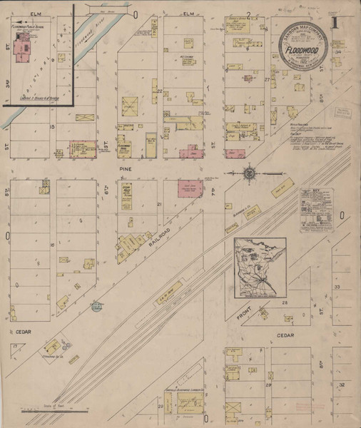 Floodwood Minnesota 1922 - Fire Insurance Index - Old Map Reprint