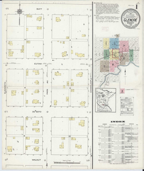 Glencoe Minnesota 1914 - Fire Insurance Index - Old Map Reprint