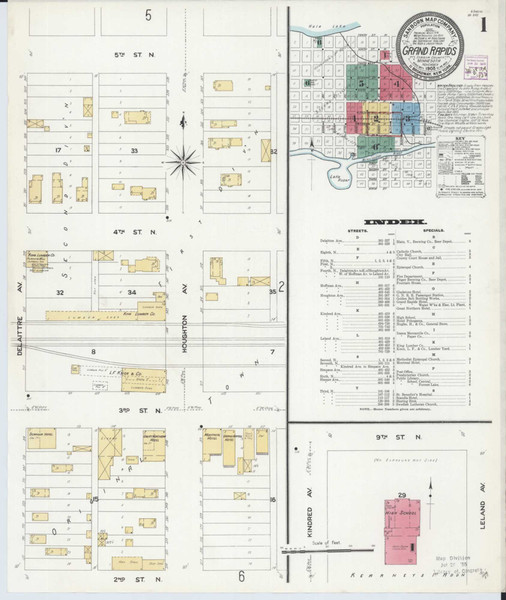 Grand Rapids Minnesota 1908 - Fire Insurance Index - Old Map Reprint