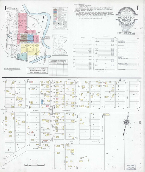 Henderson Minnesota 1947 - Fire Insurance Index - Old Map Reprint