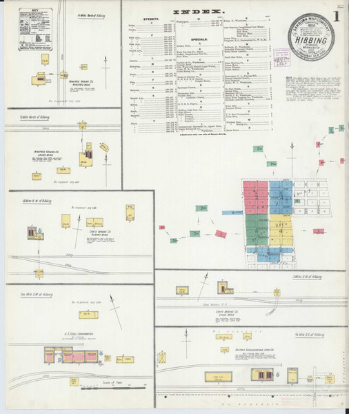 Hibbing Minnesota 1904 - Fire Insurance Index - Old Map Reprint