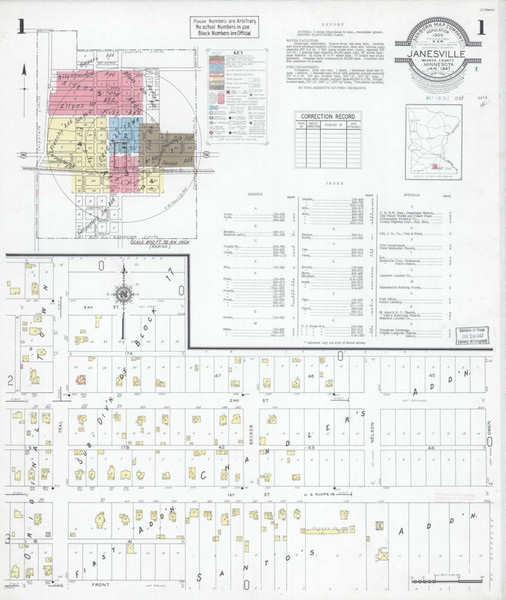 Janesville Minnesota 1947 - Fire Insurance Index - Old Map Reprint