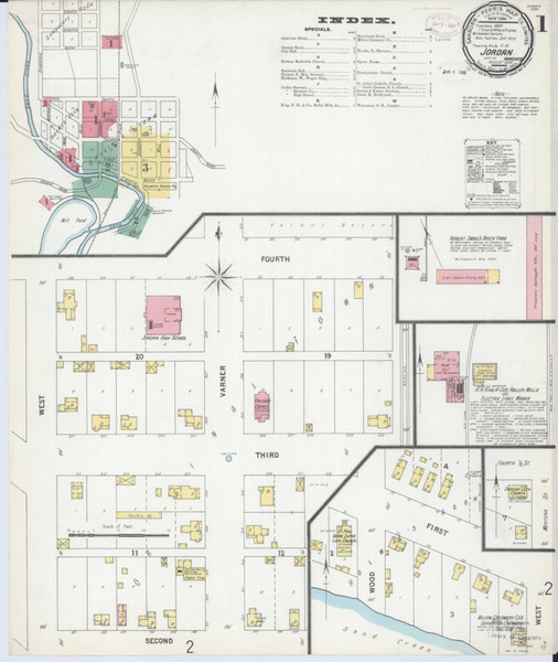 Jordan Minnesota 1899 - Fire Insurance Index - Old Map Reprint