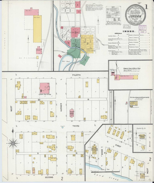 Jordan Minnesota 1904 - Fire Insurance Index - Old Map Reprint