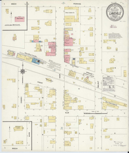 Lakeville Minnesota 1910 - Fire Insurance Index - Old Map Reprint
