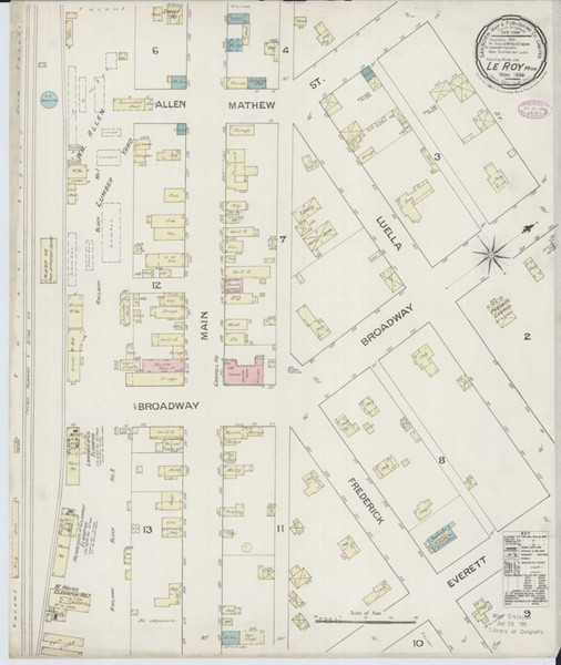 Le Roy Minnesota 1886 - Fire Insurance Index - Old Map Reprint