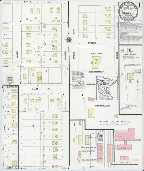 Marble Minnesota 1921 - Fire Insurance Index - Old Map Reprint