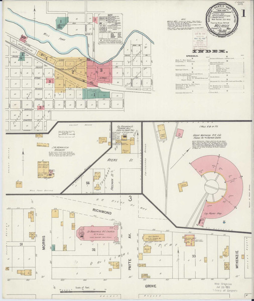Melrose Minnesota 1900 - Fire Insurance Index - Old Map Reprint