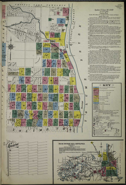 Minneapolis Minnesota 1912 V1 - Fire Insurance Index - Old Map Reprint