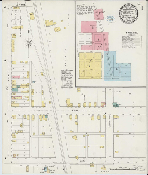 Montgomery Minnesota 1894 - Fire Insurance Index - Old Map Reprint