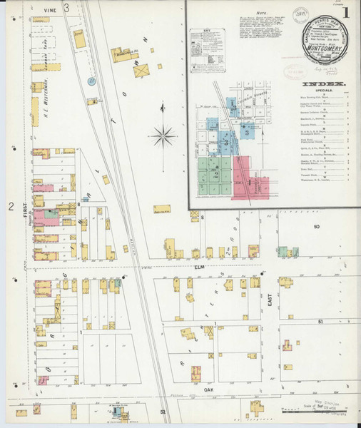 Montgomery Minnesota 1899 - Fire Insurance Index - Old Map Reprint