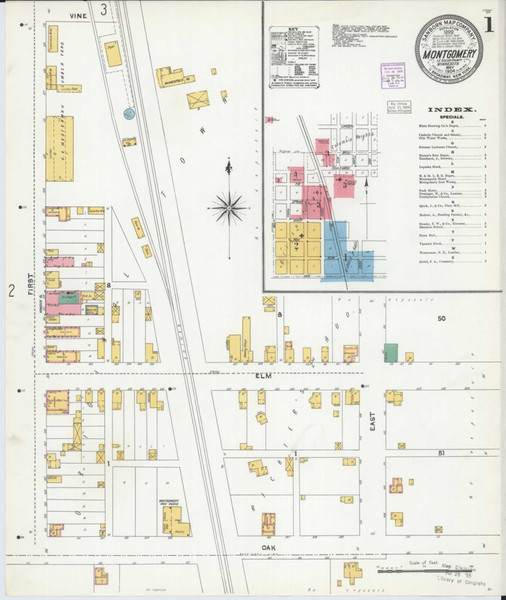 Montgomery Minnesota 1904 - Fire Insurance Index - Old Map Reprint