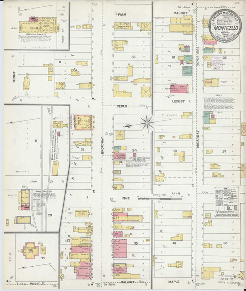 Monticello Minnesota 1903 - Fire Insurance Index - Old Map Reprint
