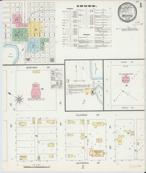 Morris Minnesota 1896 - Fire Insurance Index - Old Map Reprint