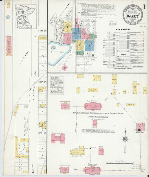 Morris Minnesota 1915 - Fire Insurance Index - Old Map Reprint