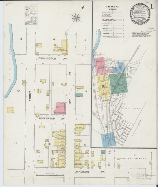 Ortonville Minnesota 1893 - Fire Insurance Index - Old Map Reprint
