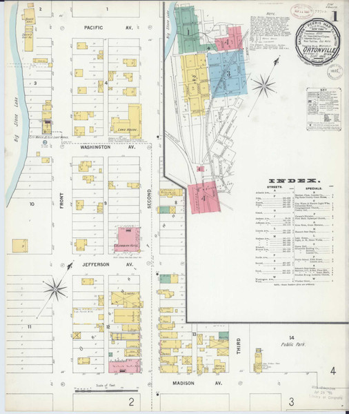 Ortonville Minnesota 1899 - Fire Insurance Index - Old Map Reprint