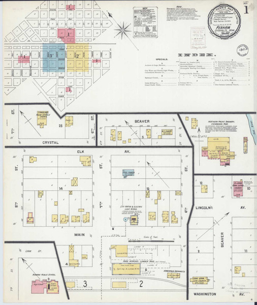 Perham Minnesota 1899 - Fire Insurance Index - Old Map Reprint