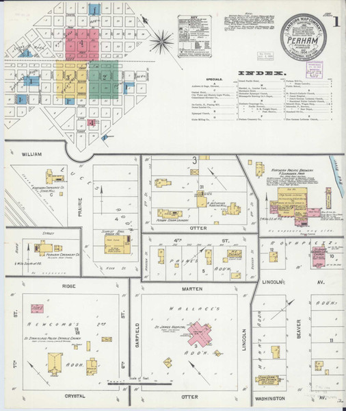 Perham Minnesota 1904 - Fire Insurance Index - Old Map Reprint
