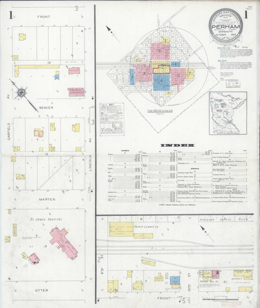Perham Minnesota 1929 - Fire Insurance Index - Old Map Reprint