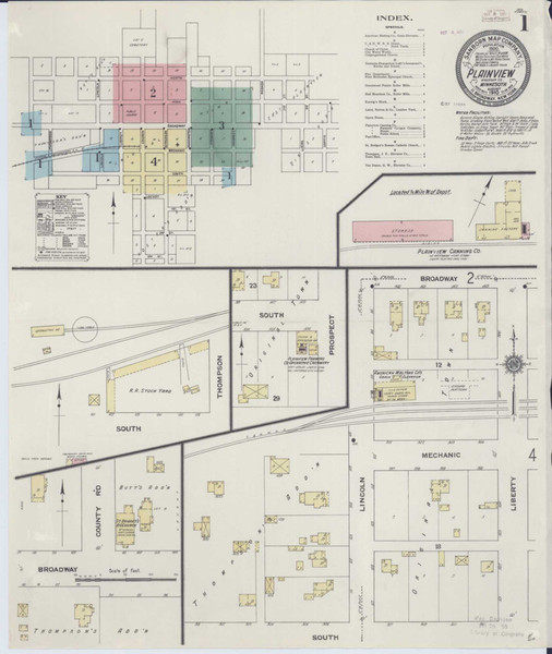 Plainview Minnesota 1910 - Fire Insurance Index - Old Map Reprint