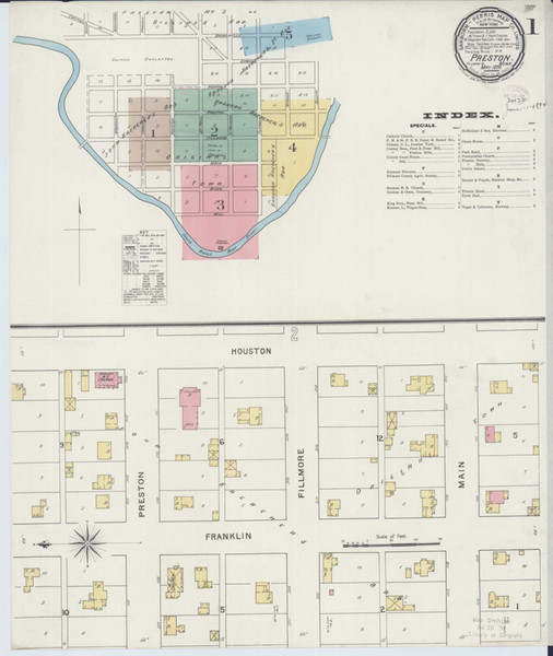 Preston Minnesota 1894 - Fire Insurance Index - Old Map Reprint