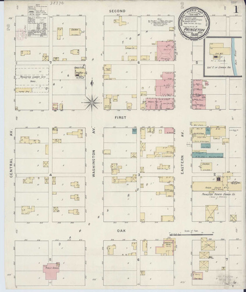 Princeton Minnesota 1894 - Fire Insurance Index - Old Map Reprint