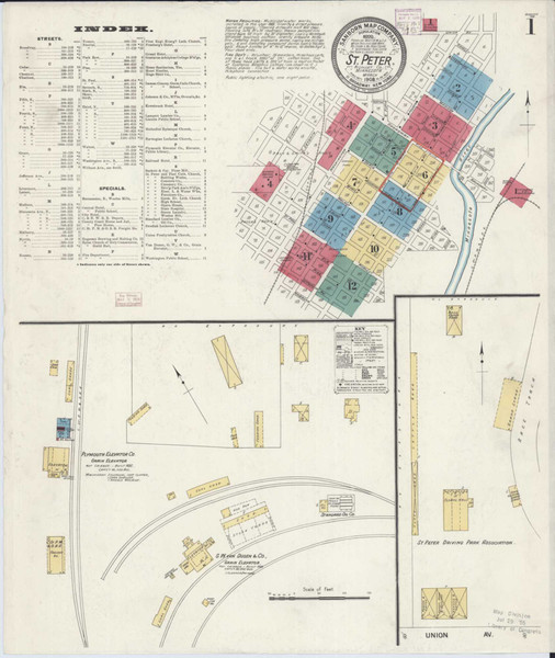 Saint Peter Minnesota 1908 - Fire Insurance Index - Old Map Reprint