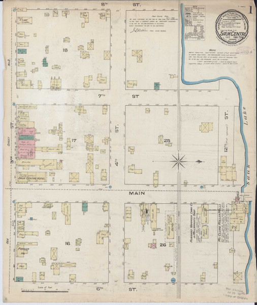 Sauk Centre Minnesota 1885 - Fire Insurance Index - Old Map Reprint