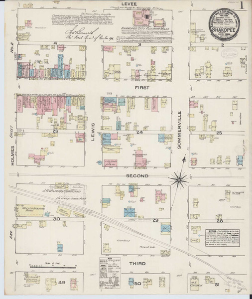 Shakopee Minnesota 1884 - Fire Insurance Index - Old Map Reprint