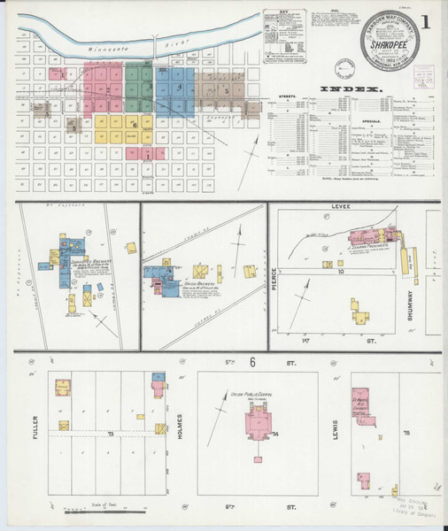 Shakopee Minnesota 1902 - Fire Insurance Index - Old Map Reprint