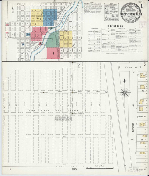 Thief River Falls Minnesota 1906 - Fire Insurance Index - Old Map Reprint