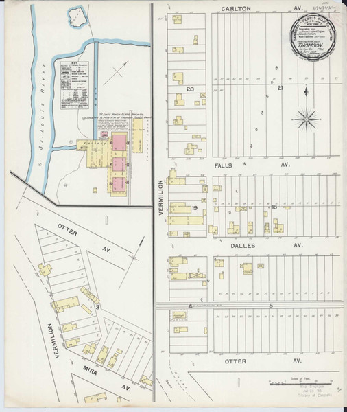 Thomson Minnesota 1892 - Fire Insurance Index - Old Map Reprint