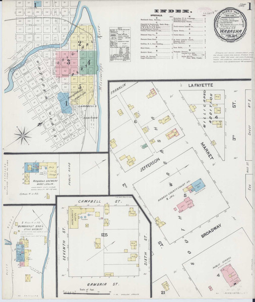 Wabasha Minnesota 1890 - Fire Insurance Index - Old Map Reprint