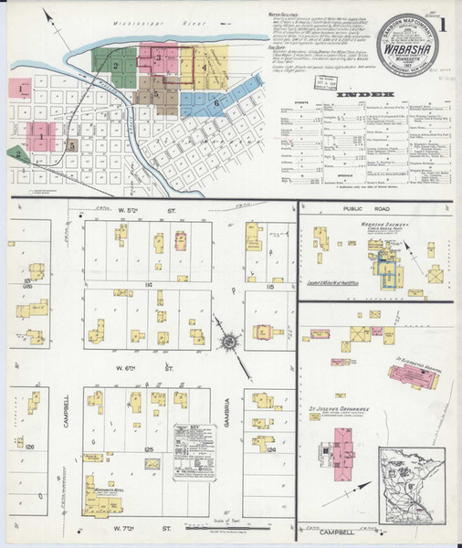 Wabasha Minnesota 1917 - Fire Insurance Index - Old Map Reprint