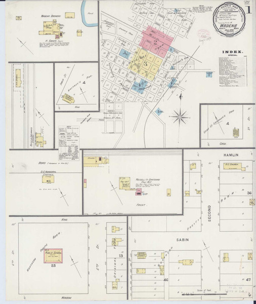 Wadena Minnesota 1894 - Fire Insurance Index - Old Map Reprint
