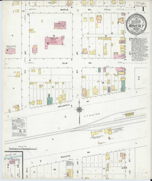Waverly Minnesota 1909 - Fire Insurance Index - Old Map Reprint