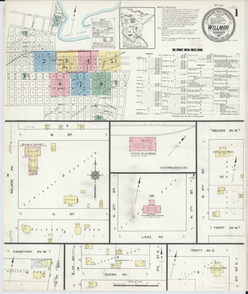 Willmar Minnesota 1914 - Fire Insurance Index - Old Map Reprint