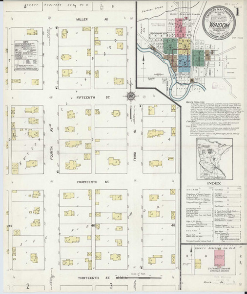 Windom Minnesota 1913 - Fire Insurance Index - Old Map Reprint