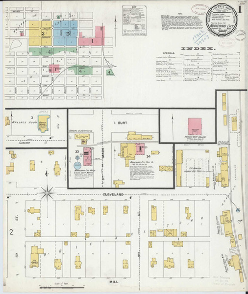Winnebago Minnesota 1899 - Fire Insurance Index - Old Map Reprint