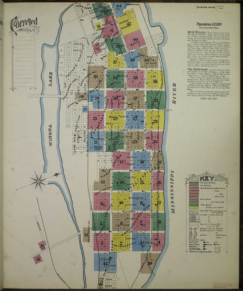 Winona Minnesota 1894 - Fire Insurance Index - Old Map Reprint