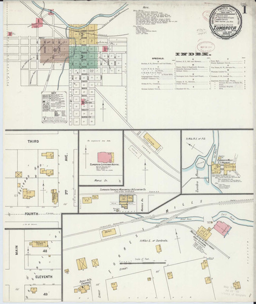 Zumbrota Minnesota 1899 - Fire Insurance Index - Old Map Reprint