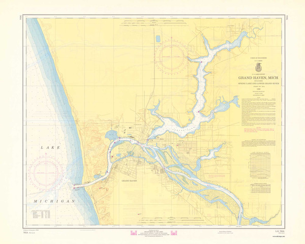 Grand Haven 1969 Lake Michigan Harbor Chart Reprint Great Lakes 7 - 765