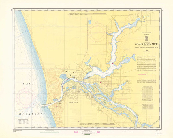 Grand Haven 1970 Lake Michigan Harbor Chart Reprint Great Lakes 7 - 765