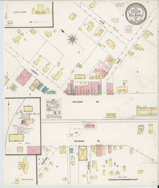 Bell Buckle Tennessee 1907 - Fire Insurance Index - Old Map Reprint