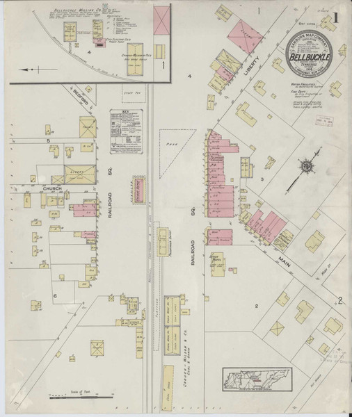 Bell Buckle Tennessee 1914 - Fire Insurance Index - Old Map Reprint