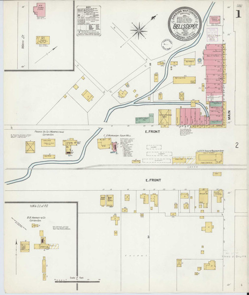 Bells Depot Tennessee 1902 - Fire Insurance Index - Old Map Reprint